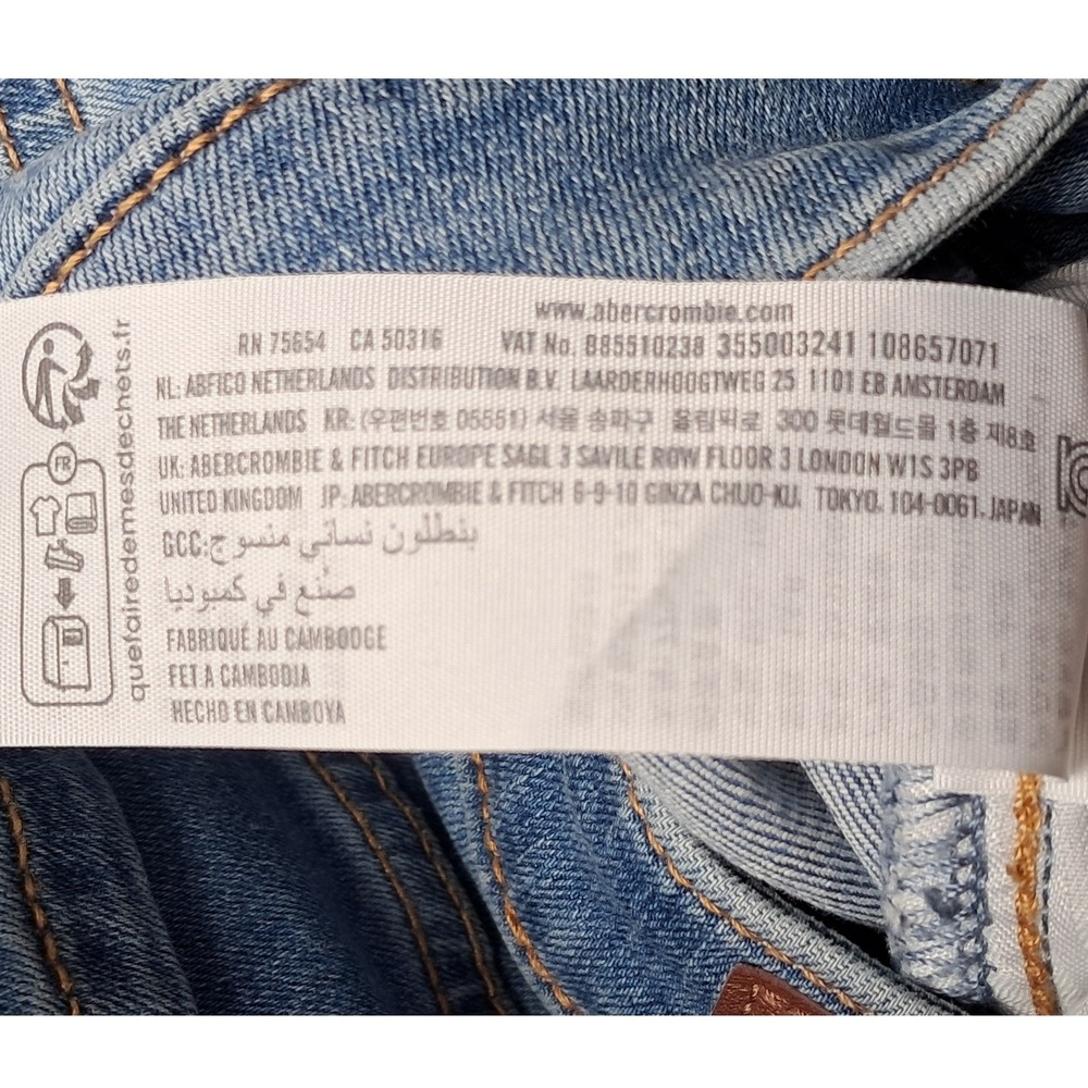 Hollister High-Rise Flare Jeans Medium Wash Distressed Ripped Knee 12R W31R - Picture 8 of 10